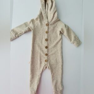 Childhoods Hooded Romper Tan Size 18-24M